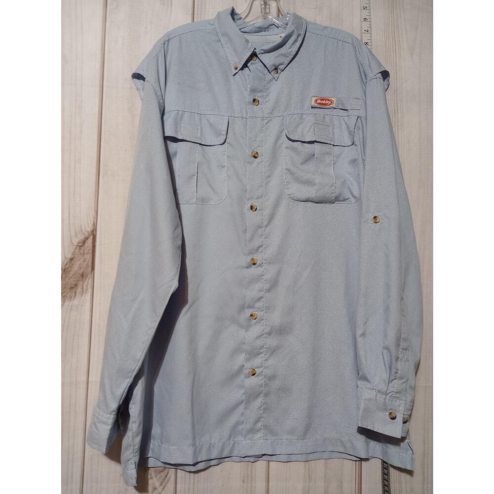Berkley‎ Fishing Shirt Mens Large Blue Vented Long Sleeve Outdoor Performance